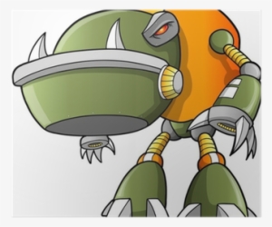 Massive Warrior Robot Cyborg Soldier Vector Poster - Robot