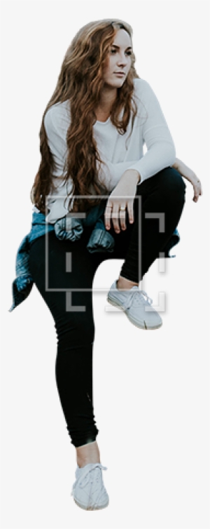 Woman Sitting Or Leaning Against Wall - Woman Leaning Against Wall