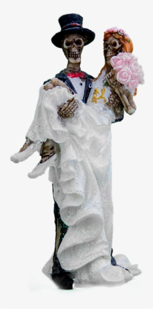 Bride And Groom, Skeleton, Gothic, Isolated, Png, White - Gotische Skeleton Braut Und Bräutigam Karte