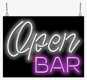 An Open Bar Neon Sign From Www - Open Bar Neon Png