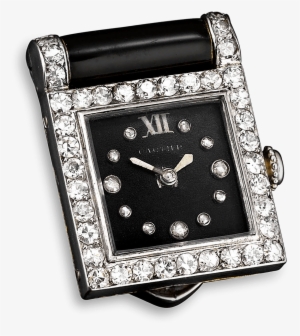 Cartier Art Deco Diamond & Onyx Clip Watch - Watch Cartier Art Deco