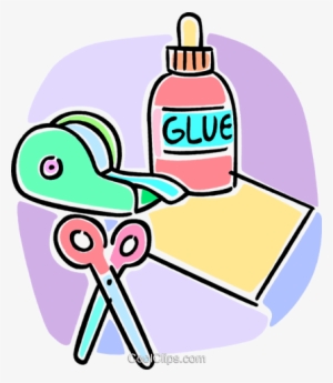 Tape, Glue And Scissors Royalty Free Vector Clip Art - Scissors Glue And Tape