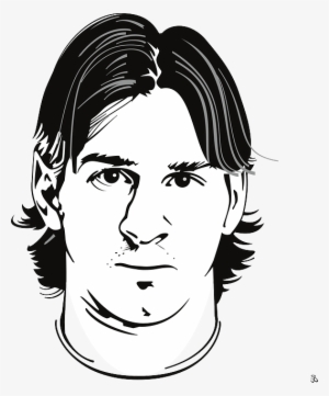 Soccer, Face, Cartoon, Sports, Football, Celebrity - Leonel Messi Decal (black)