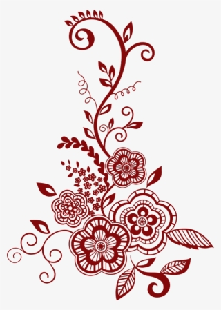 Henna Decorations - Flower White Black