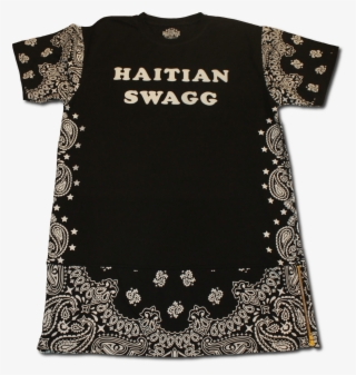 Haitian Swagg Black Bandana Print Extended - Motif