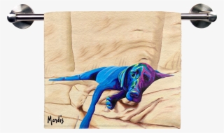 The Home Alone Full Face Hand Towel, Depicting A Weimaraner, - Towel