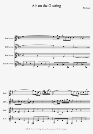 Air On The G String For Clarinet Quartet - Bach Air On The G String Clarinet