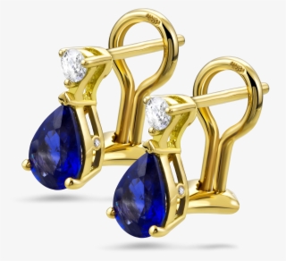 Diamond Earrings With Beautiful Sapphires - Diamond
