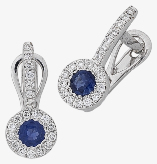 Natural Sapphire And Diamond Earrings - Earrings