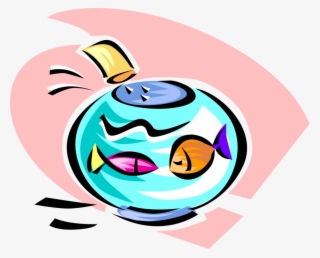 Vector Illustration Of Feeding Tropical Fish Food In - Illustration