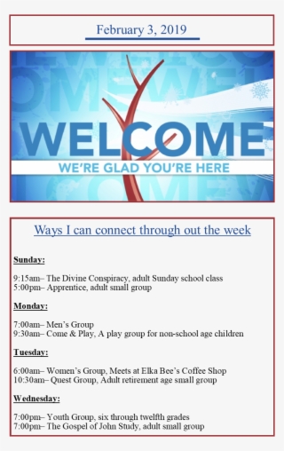 Bulletin Page 2 - Welcome Images For Ppt