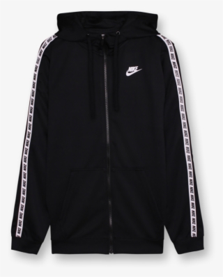 Nike Nsw Repeat Hoodie Black/white - Zipper