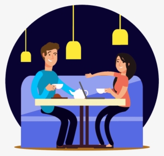 01 - Coffee Shop Couple Illustration