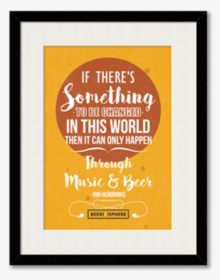 Music & Beer Framed Wall Art With Border White - Poster