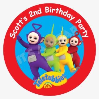 Teletubbies Party Box Stickers - Happy Birthday