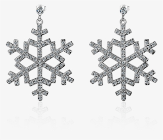Women's 925 Sterling Silver Zircon Big Snowflake Stud - Snowflake