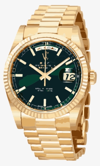 See Clipart Gold Watch - Rolex President Green Dial