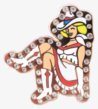 Rhinestone Cowgirl Pin - Cartoon