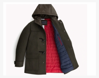 Tommy Hilfiger Mw0mw08247-305 Wool Jersey Duffle Montgomery - Pocket