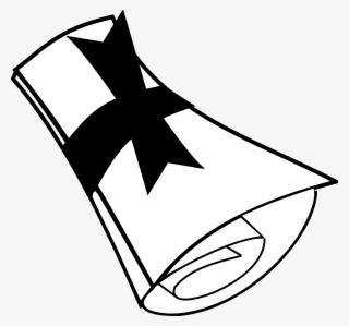 Diploma Clip Art At Clker - Transparent Background Black And White Diploma Clipart