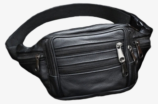 Black Leather Fanny Pack - Messenger Bag