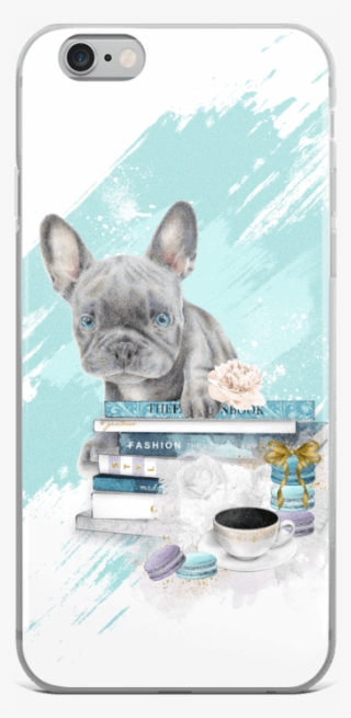 Blue French Bulldog Puppy And Fashion Books Iphone - Smartphone