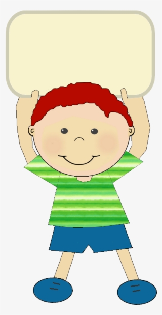 School Clipart Whiteboard - Niño Con Pancarta Png