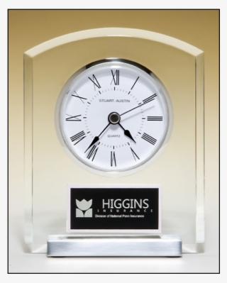 Acrylic Clock With Polished Silver Aluminum Base - Bc961 Clock