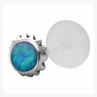 Freshtrends Light Sapphire Ab Cabochon Tribal Sun Sterling - Opal