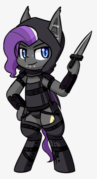 Rice, Bat Pony, Dagger, Ear Piercing, Female, Hood, - Cartoon