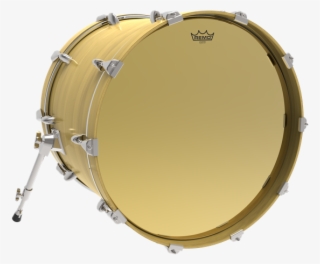 Ambassador® Starfire Gold Image - Remo Powerstroke Pro Bass Clear Drumhead
