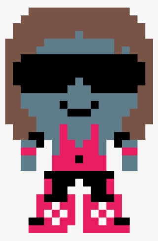Bret "hitman" Hart - Deadpool Logo Pixel Art