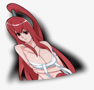 Erza Scarlet Peeker Sticker - Illustration