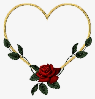 Goldheart Gold Heart Rose Vines Leaves Flower Wreath - Heart