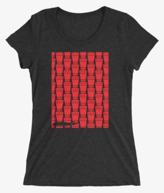 Women's Long Boi Red Cup "all Over" - Sonya Deville T Shirt