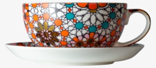 Dazed And Dazzled Red Tea Cup And Saucer Set, Fine - Coffee Cup