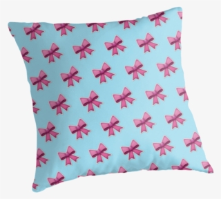 Bow Emoji Pattern Blue By Lucy Lier - Cushion