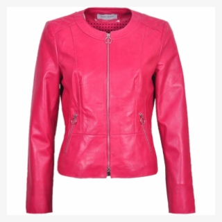 Women's Short Collarless Leather Jacket Sr730024 - Jacket