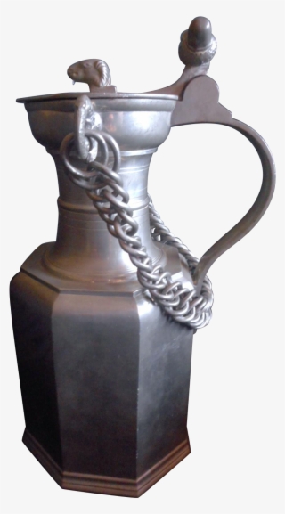 Pewter Milk Tankard Goat Head,swiss Made For Black - Antique