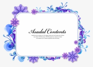 Beautiful Purple Flower Border Cartoon Png Image High - Floral Frame Free Download