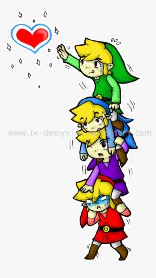 4 Swords Trying To Get A Heart Container - Legend Of Zelda Four Swords Blue