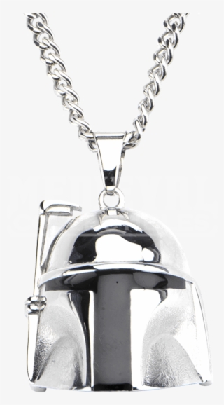 Mens Stainless Steel 3d Boba Fett Helmet Necklace - Locket