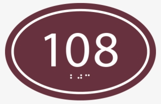 Oval Ada Room Number Sign With Border - Circle