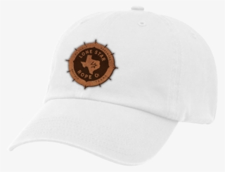 Round Leather Patch White - Baseball Cap