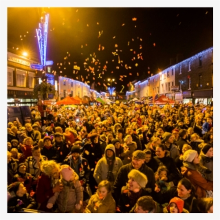 Christmas Lights Switch On Night As Dozens Of Fundraising - Crowd