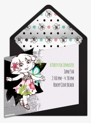 Dora The Explorer Aloha Online Invitation - Illustration
