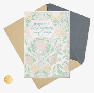 Flower Pattern 35th Anniversary Card - Paper