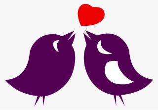 Kissing Birds Png Transparent - Love Birds Black And White