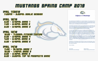 2019 Spring Camp Dates Announced - Calgary Mustangs