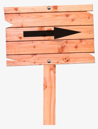 Wood Sign Red Arrow Png - Plank